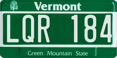 VT license plate LQR184