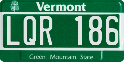 VT license plate LQR186