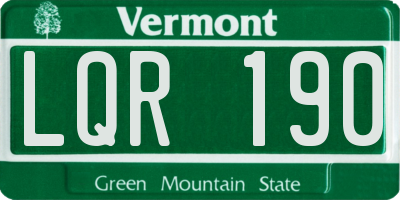 VT license plate LQR190