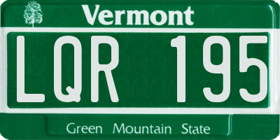 VT license plate LQR195
