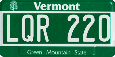 VT license plate LQR220