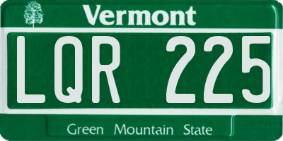 VT license plate LQR225