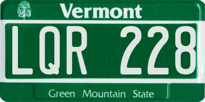 VT license plate LQR228