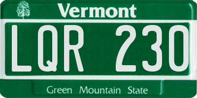 VT license plate LQR230