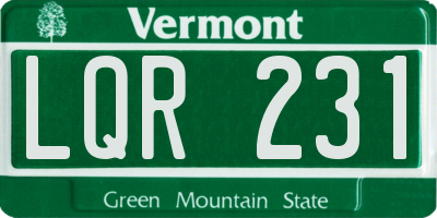 VT license plate LQR231