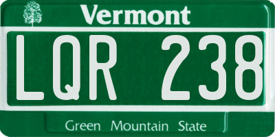 VT license plate LQR238