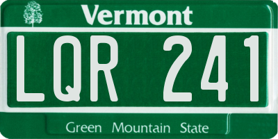 VT license plate LQR241