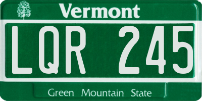 VT license plate LQR245