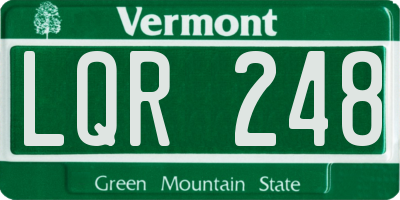 VT license plate LQR248