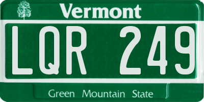VT license plate LQR249