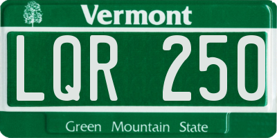 VT license plate LQR250