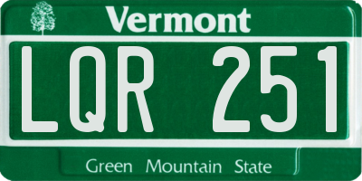 VT license plate LQR251