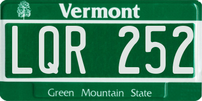 VT license plate LQR252