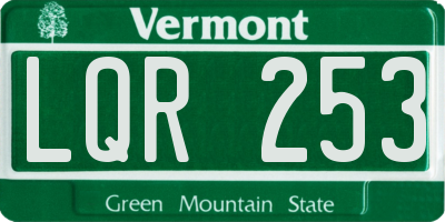 VT license plate LQR253