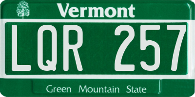 VT license plate LQR257