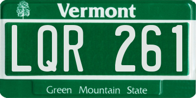 VT license plate LQR261