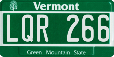 VT license plate LQR266