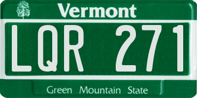 VT license plate LQR271