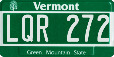 VT license plate LQR272