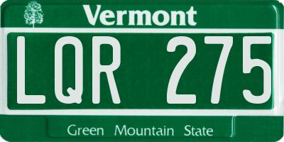 VT license plate LQR275