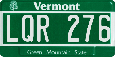 VT license plate LQR276