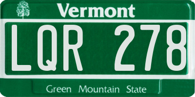 VT license plate LQR278