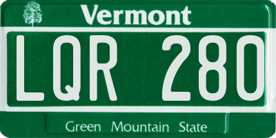 VT license plate LQR280