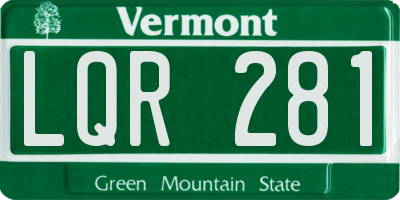 VT license plate LQR281