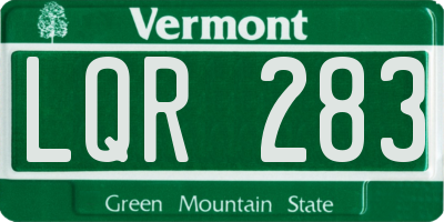 VT license plate LQR283