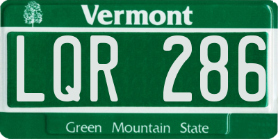 VT license plate LQR286