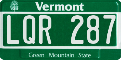 VT license plate LQR287