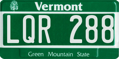 VT license plate LQR288