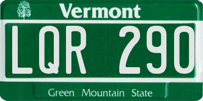 VT license plate LQR290