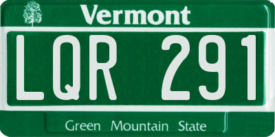 VT license plate LQR291