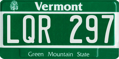 VT license plate LQR297