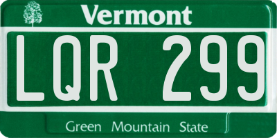 VT license plate LQR299