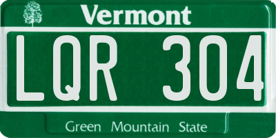 VT license plate LQR304