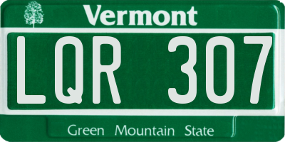 VT license plate LQR307
