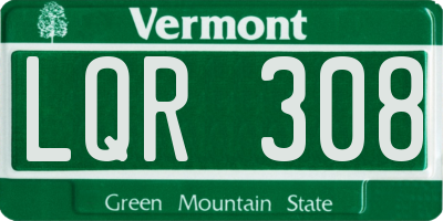 VT license plate LQR308