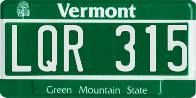 VT license plate LQR315