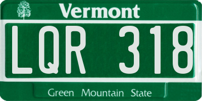 VT license plate LQR318