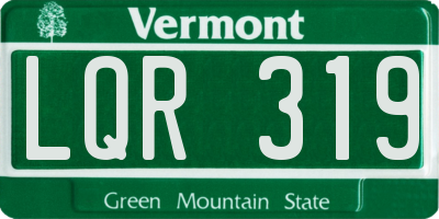 VT license plate LQR319