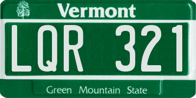 VT license plate LQR321