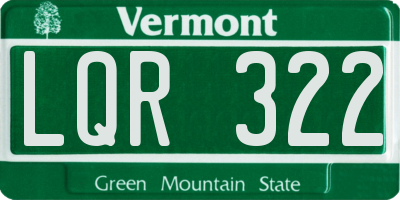VT license plate LQR322