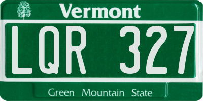 VT license plate LQR327