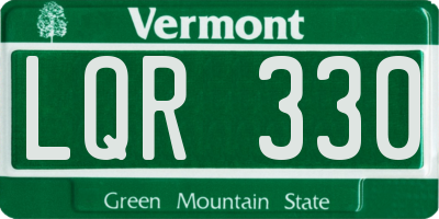 VT license plate LQR330