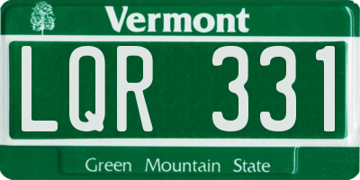 VT license plate LQR331