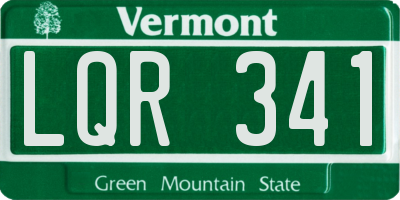 VT license plate LQR341