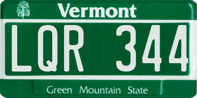 VT license plate LQR344