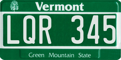 VT license plate LQR345